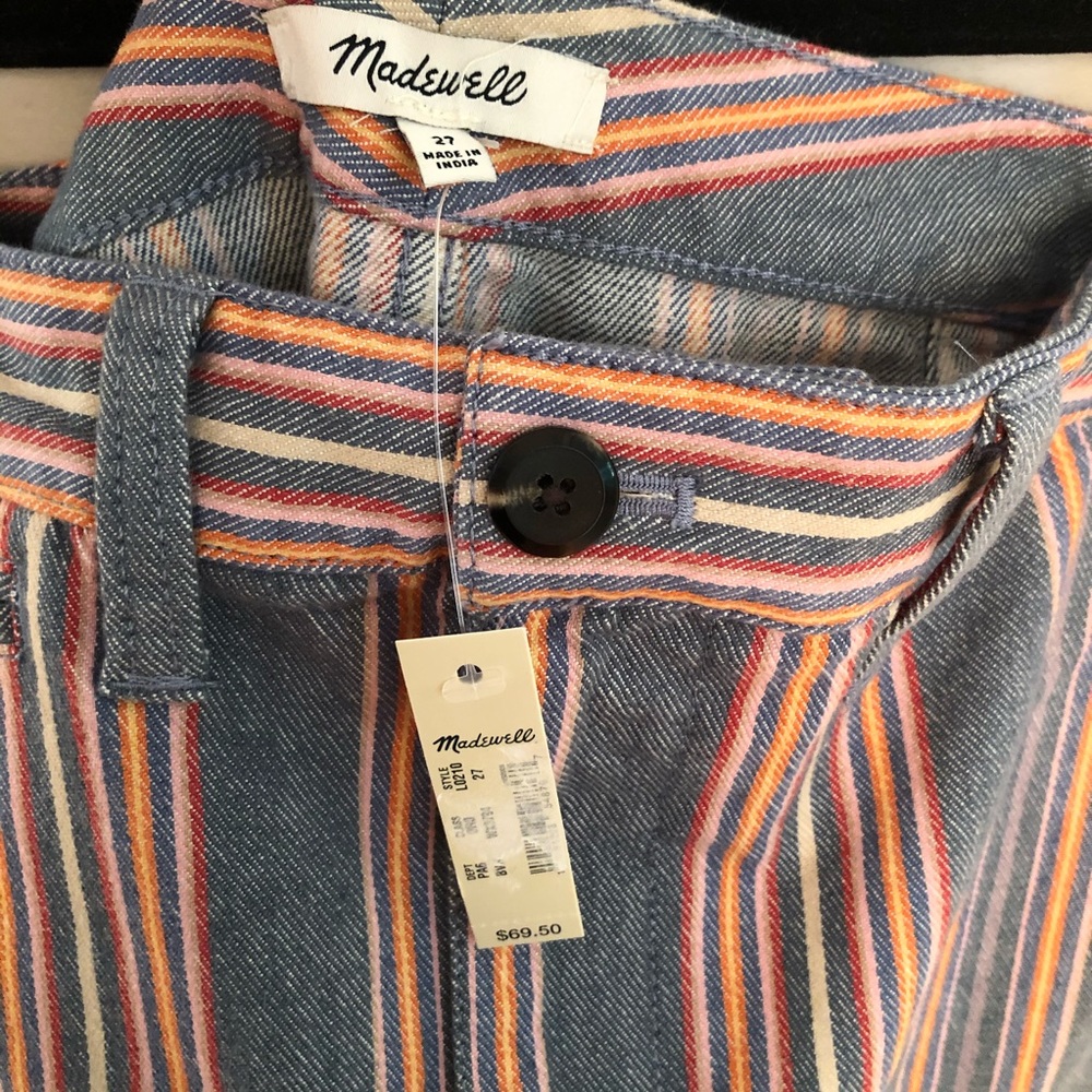 Madewell Rainbow Striped Emmett High Waist Shorts - Picture 5 of 6